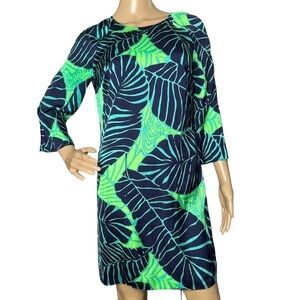 lilly pulitzer turquoise and gold dress The Scallop Lilly Shift Dress main image 0